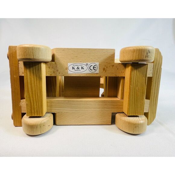 K&K Wooden Toys Crane Digger Handcrafted Wooden Construction Toy - Picture 4 of 8